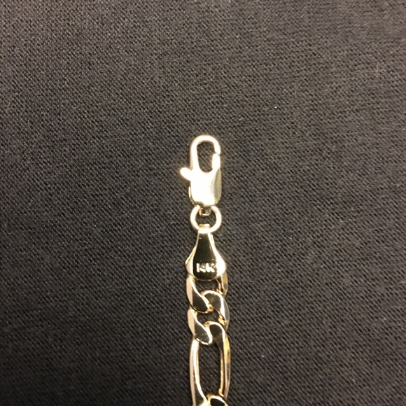 Gold Chain Figaro Link Necklace 24in 6mm - Picture 4 of 4